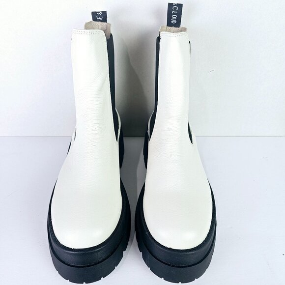 Mousse & Cloud White & Black Chelsea Biena Ankle-Boots, Made in Spain, Sz 10 - Picture 5 of 8